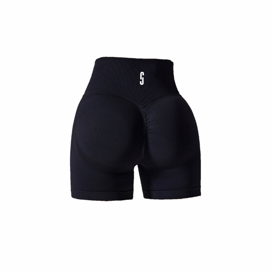 BONFIRE BLACK SCULPT CUT SHORTS