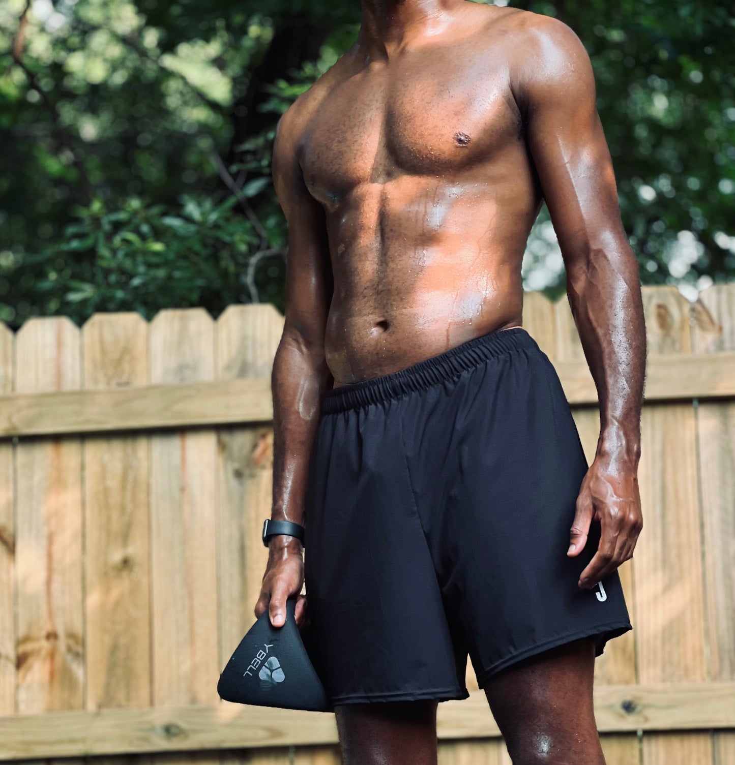 Black Mid Cut Flow Running Shorts