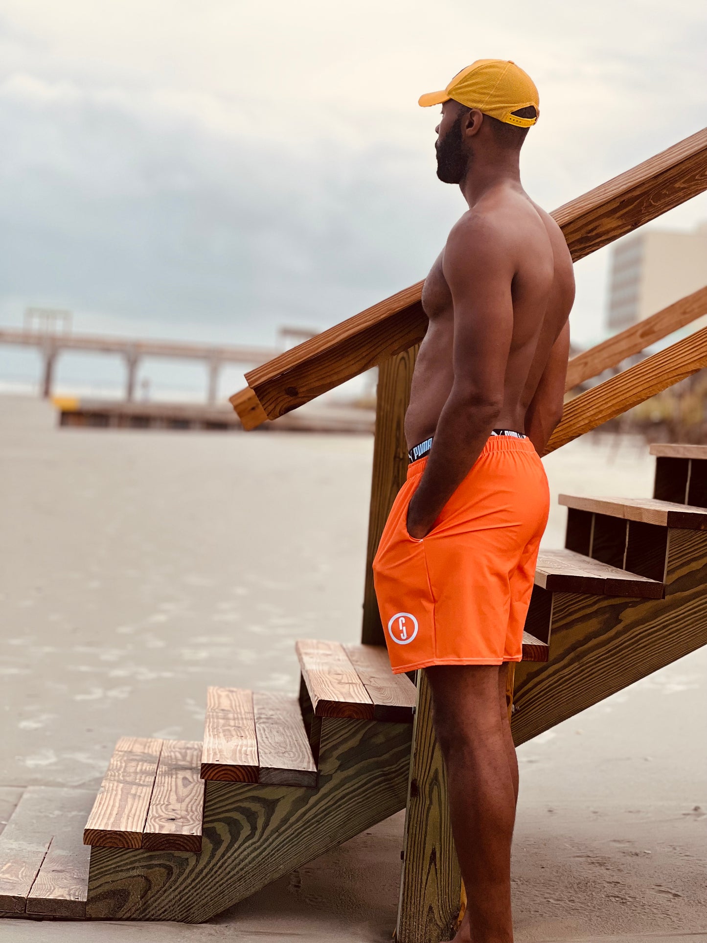 Logo Orange swim trunks