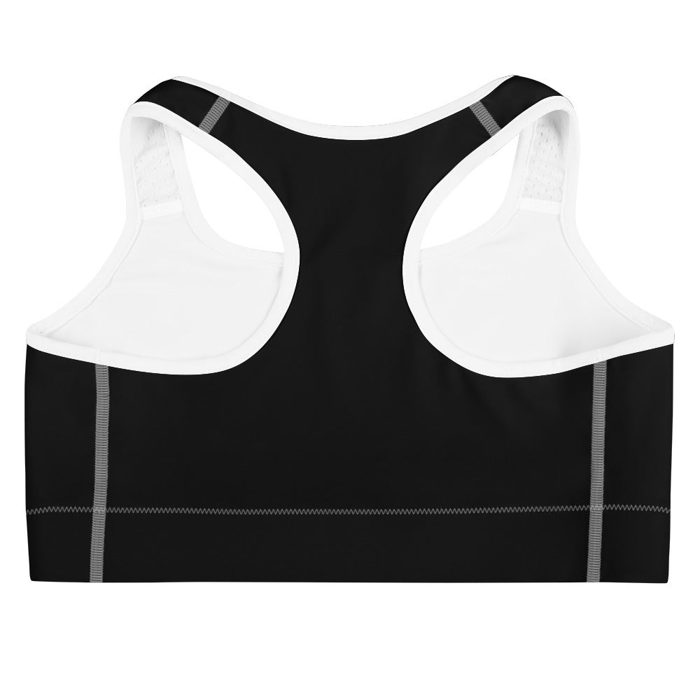 Jet Black Racerback Sports Bra